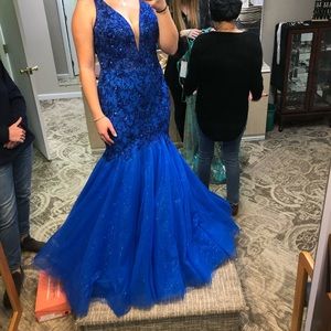 blue prom dress, never been worn before!